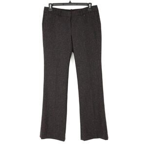 W by Worth Dress Pants Womens 10 Brown Wool Blend Tweed Fully Lined Zip Pockets